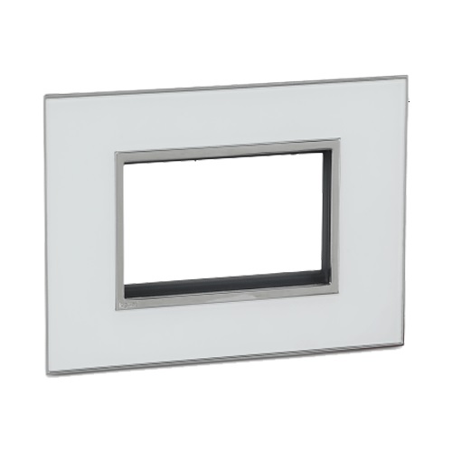 Legrand Arteor Mirror Black Cover Plate With Frame, 4 M, 5757 33